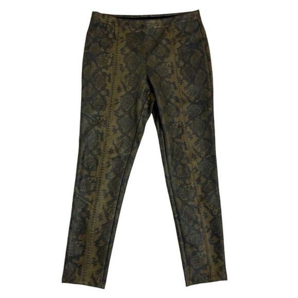 Philosophy L Brown Snakeskin Vegan Leather Stretch Pants Leggings Going Out NWT - Picture 1 of 8